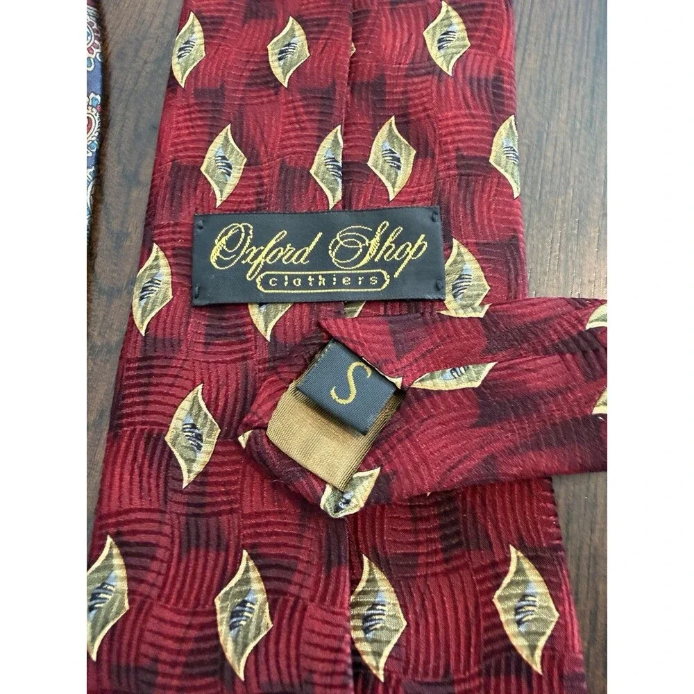Mixed Brands Designer Men's Tie Lot 3pc Multicolor Mixed Pattern One Size